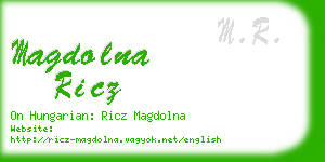 magdolna ricz business card